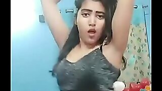 Tender indian chick khushi sexi dance unpractised mixed-up in the air bigo live...1