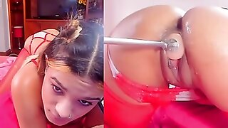 Big-busted soaked racy vag jerk